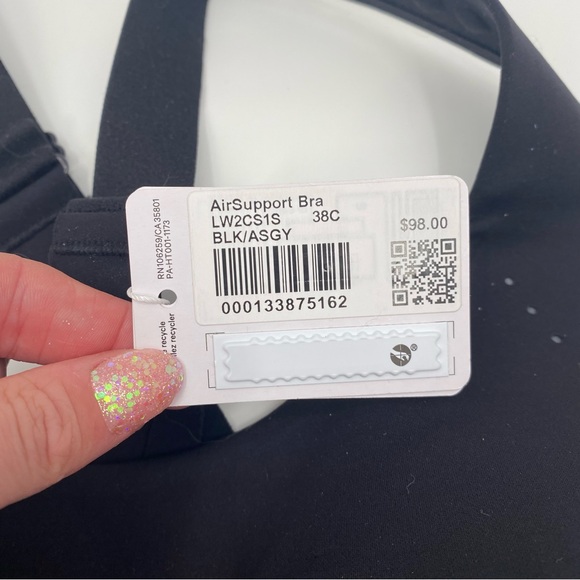 NWT Lululemon AirSupport Bra Black/Asphalt Grey 38C - Picture 4 of 5